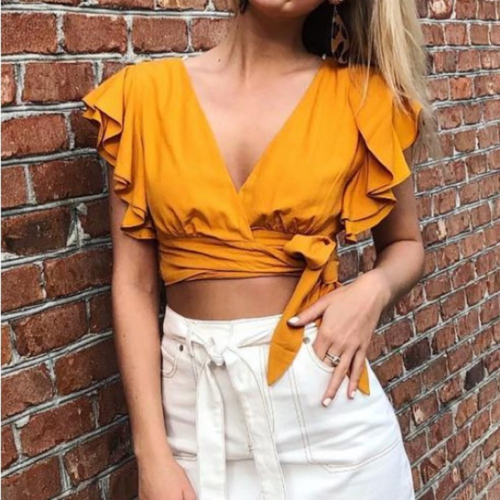 TJD cropped wrap blouse